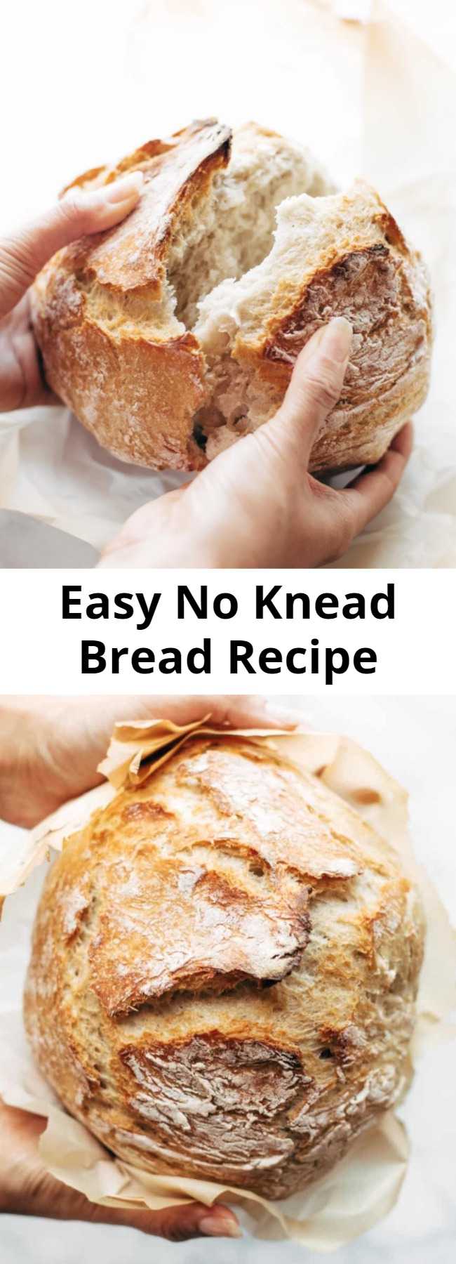 Easy No Knead Bread Recipe - Miracle No Knead Bread! this is SO UNBELIEVABLY GOOD and ridiculously easy to make. crusty outside, soft and chewy inside – perfect for dunking in soups! #bread #easy #recipe #noknead