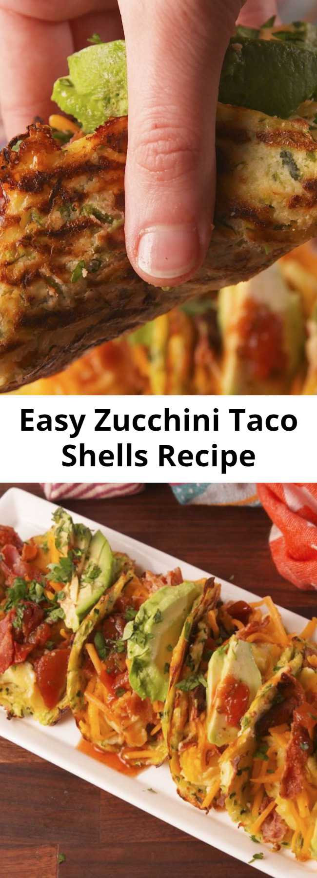 Easy Zucchini Taco Shells Recipe - Turn zucchini into taco shells for your next taco night. #easy #recipe #healthy #zucchini #taco #tacoshells #diet #lowcarb #lowcarbdiet