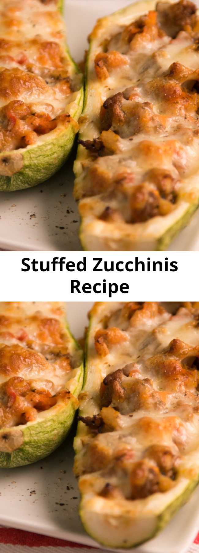 Easy Stuffed Zucchinis Recipe - This is exactly how you're going to feel after you eat this delicious meal. No regrets, though.