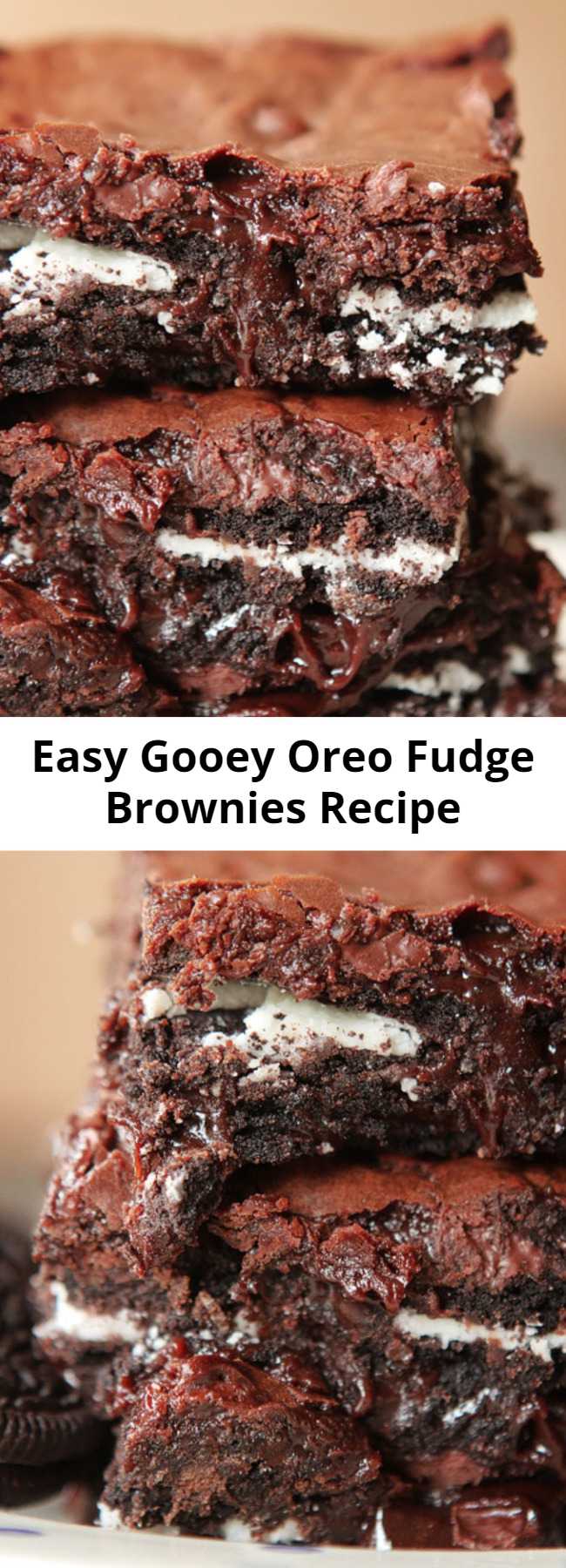 Easy Gooey Oreo Fudge Brownies Recipe - This easy Oreo Fudge Brownies recipe seriously makes the most chewy, fudgy brownies ever! If you love gooey and fudgy brownies, you have to try this trick ASAP.