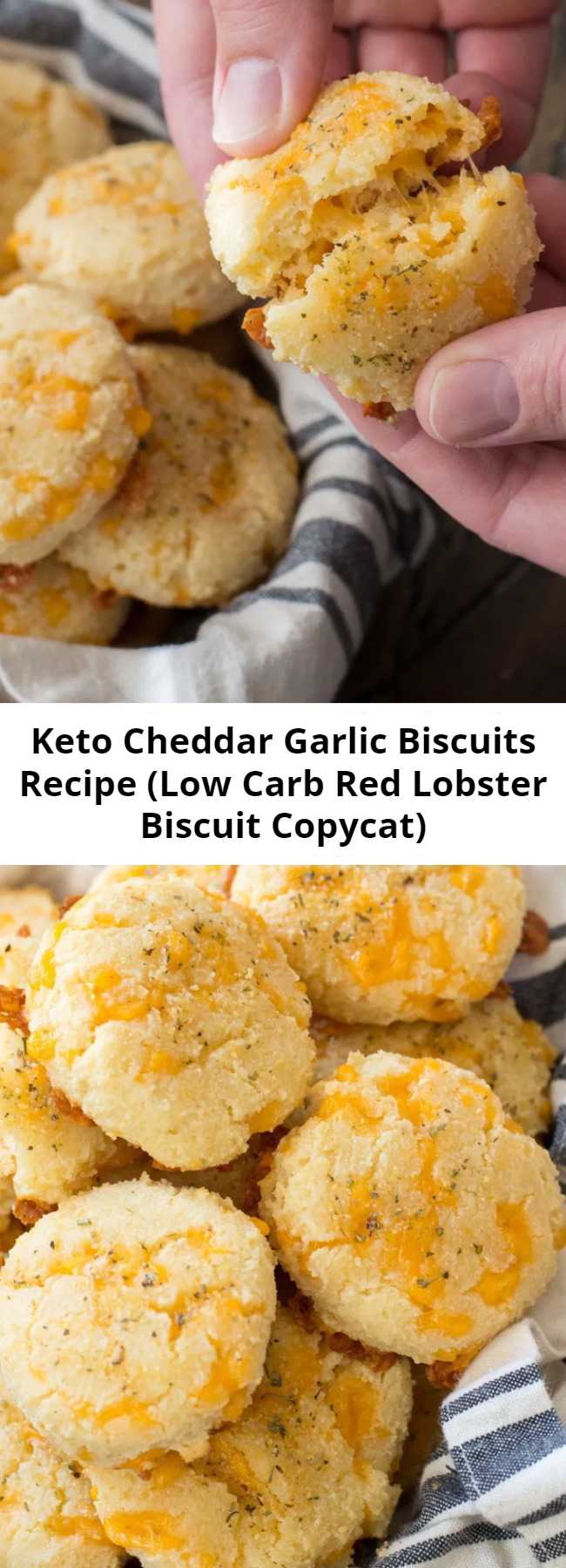 Keto Cheddar Garlic Biscuits Recipe (Low Carb Red Lobster Biscuit Copycat) - You will love these easy Keto Cheddar Garlic Biscuits they are a perfect Low Carb Red Lobster Biscuit Copycat! Only 2 net carbs each and loaded with flavor! #keto