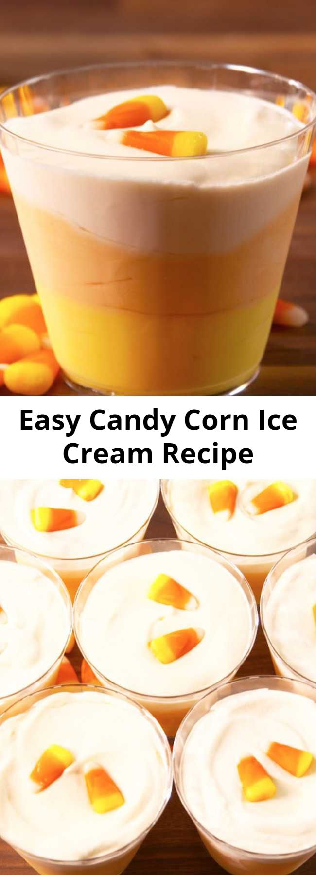Easy Candy Corn Ice Cream Recipe - This is going to change whatever you feel about candy corn. Trust.