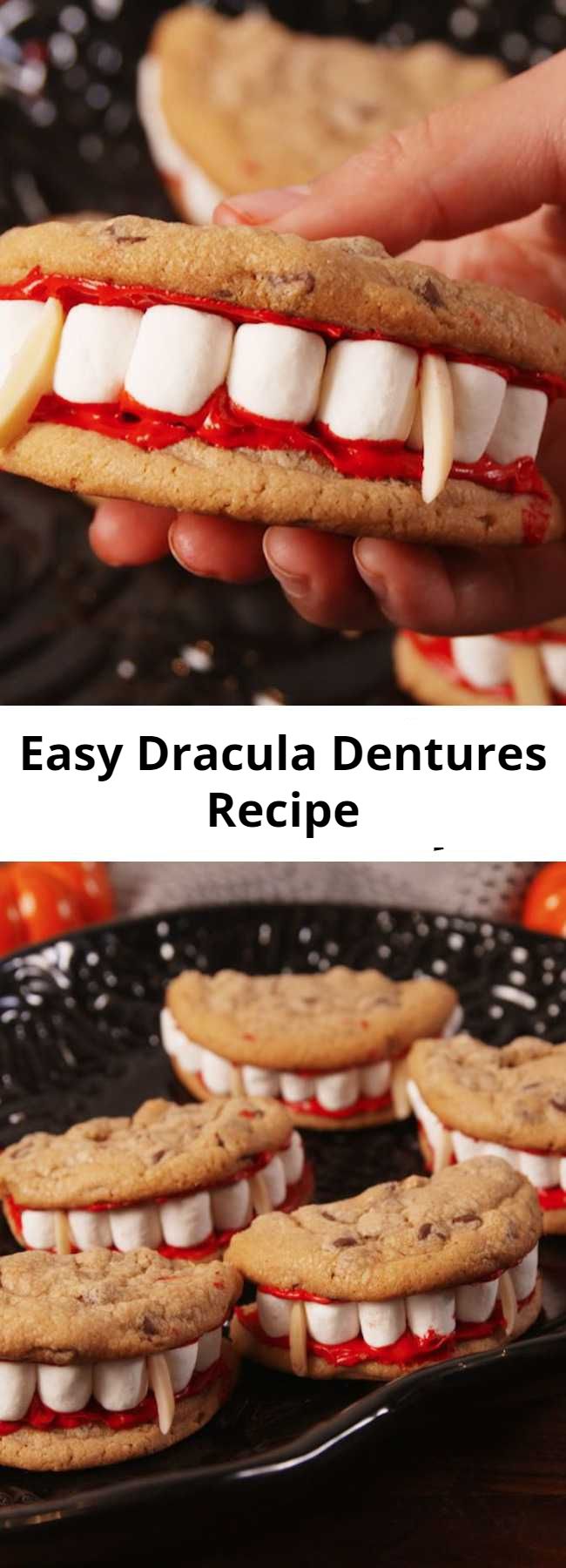 Easy Dracula Dentures Recipe - The only tasty dentures. Look at those marshmallowy whites.