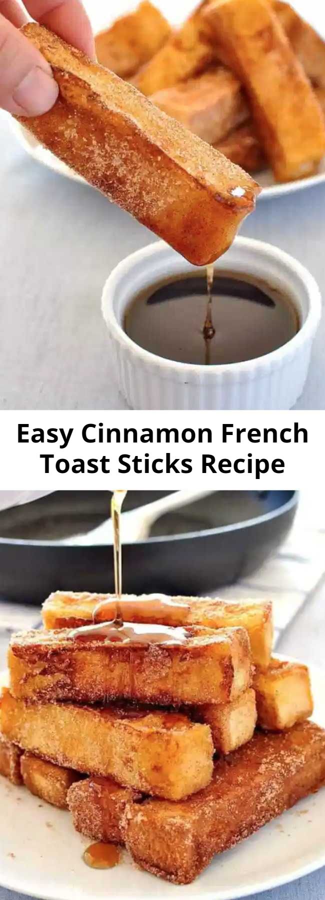 Easy Cinnamon French Toast Sticks Recipe - Eat it with your fingers (tick), tastes like cinnamon doughnuts but a whole lot healthier (double tick)!