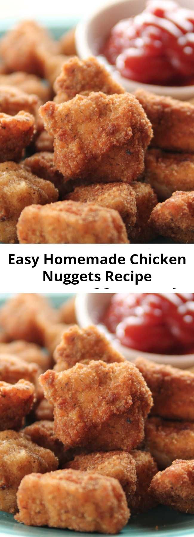 Easy Homemade Chicken Nuggets Recipe - Super easy to make and even more fun to eat!