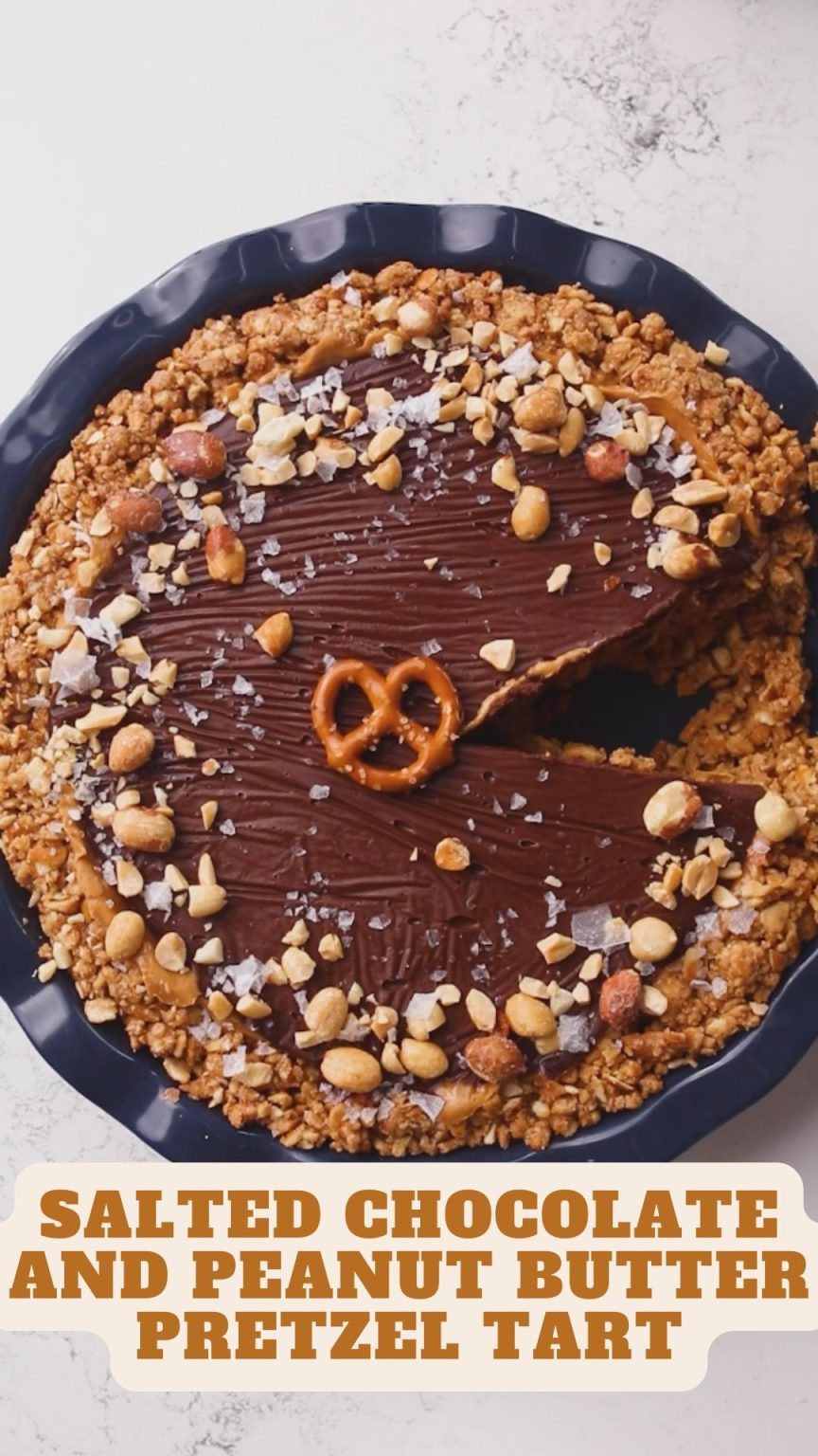 Salted Chocolate And Peanut Butter Pretzel Tart Mom Secret Ingrediets