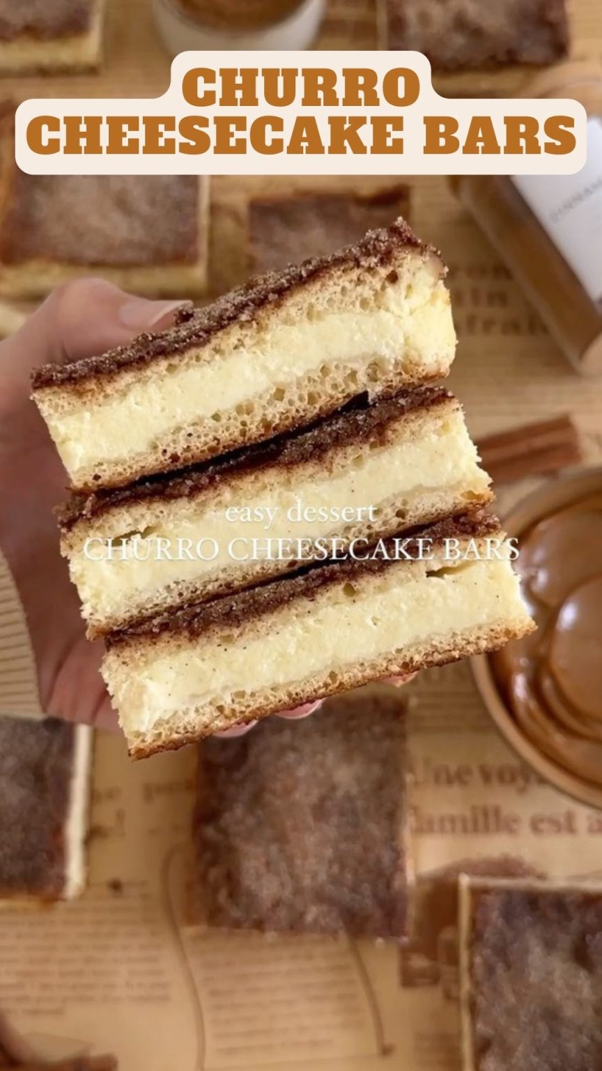 Churro Cheesecake Bars – 9am Chef