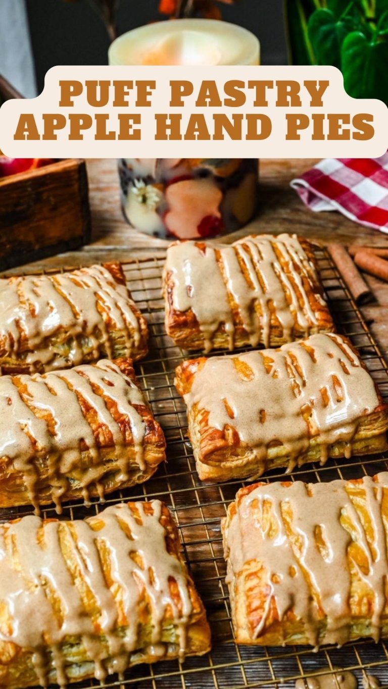 Puff Pastry Apple Hand Pies with Cinnamon Brown Sugar Glaze 9am Chef
