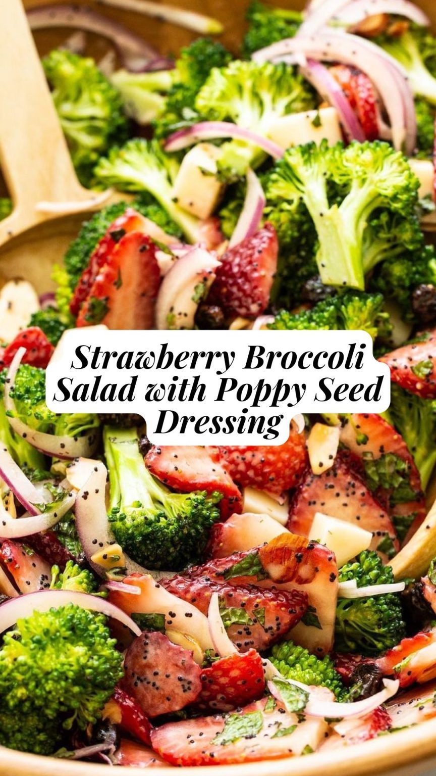 Strawberry Broccoli Salad with Poppy Seed Dressing 9am Chef