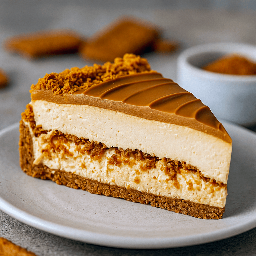 A rich and creamy No Bake Layered Cheesecake made with Biscoff cookies, silky cookie butter filling, and a crunchy crust. This Nut Free Cheesecake is a dreamy dessert, perfect for anyone hunting for Amazing Dessert Ideas, Cheesecake Flavours Ideas, or easy Non Baked Cheesecake Recipes. The best Biscotti Cheesecake Recipes meet indulgence in this Recipe Cheesecake, with layers that look like a playful Reverse Cheesecake.