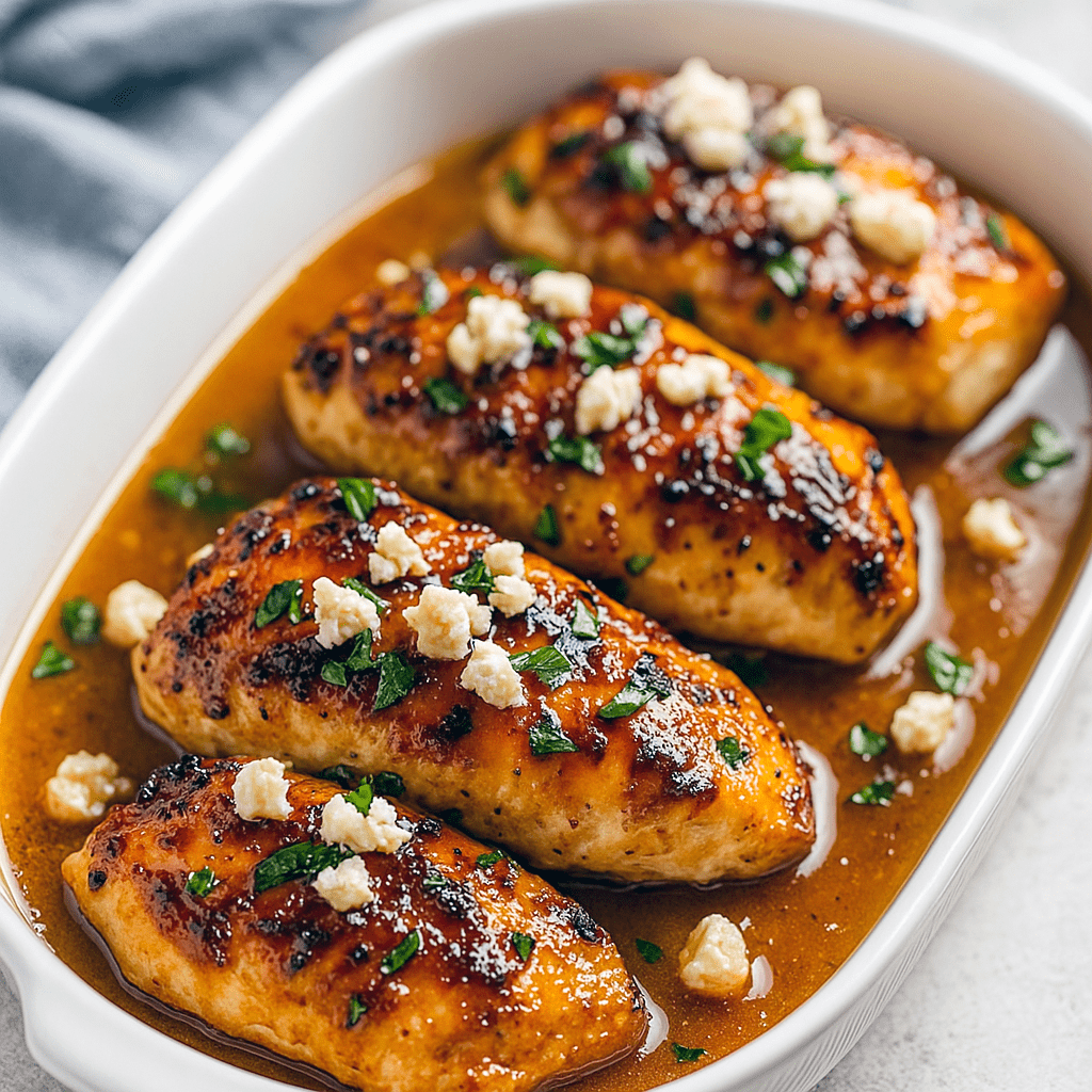 Hot Honey Feta Chicken baked with spicy honey glaze and creamy cheese topping, an easy recipe perfect for Health Dinner Recipes, weeknight Chicken Dinner Recipes, and flavorful Mediterranean Recipes. A juicy favorite among Chicken Breast Recipes and must-try Chicken Dishes Recipes for a quick and delicious Chicken Dinner.