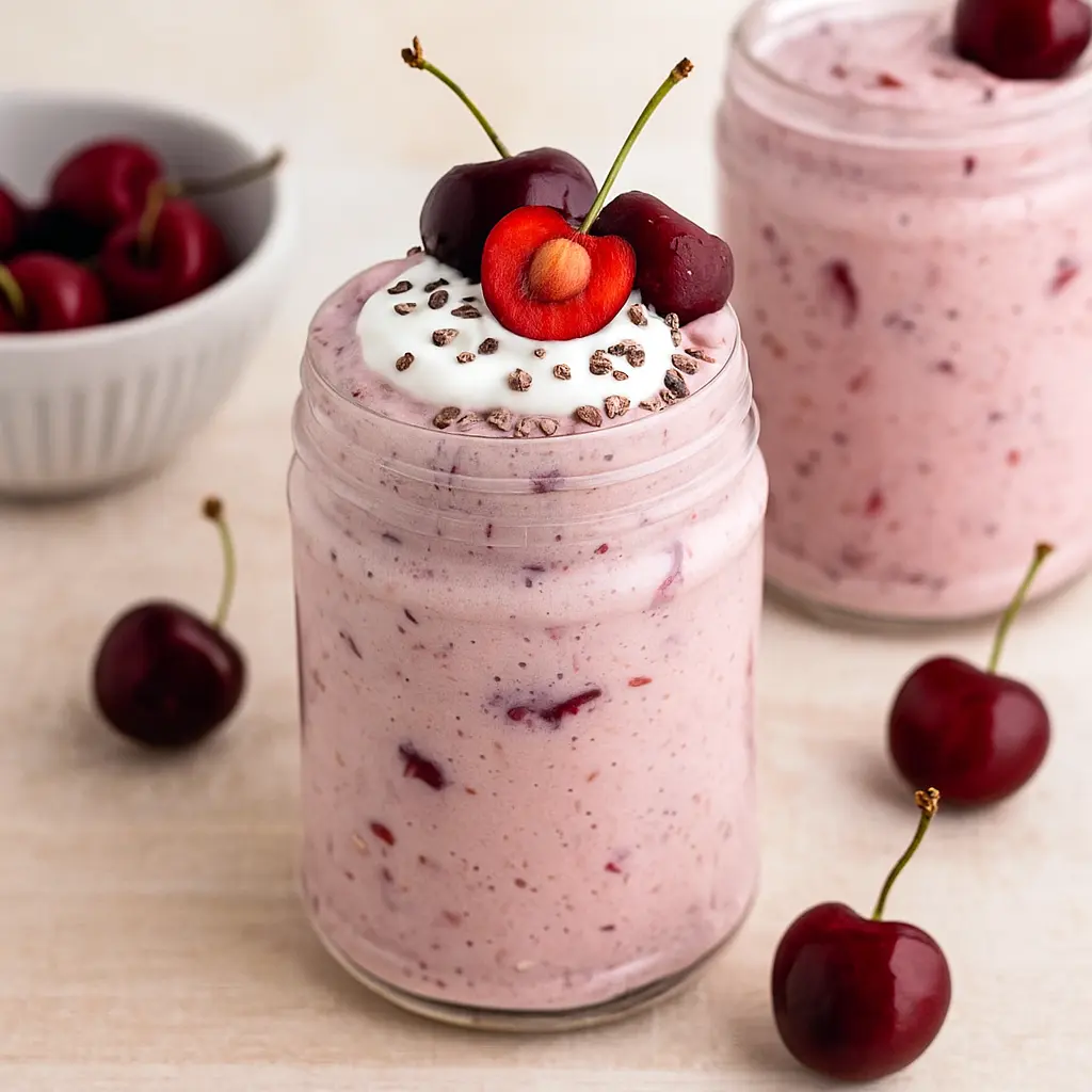 Creamy cherry overnight oats made with Frozen Cherries, almond butter, and Dairy Free Yogurt — the Best Overnight Oats Recipe for busy mornings. Perfect for fans of Strawberry Overnight Oats and other Overnight Oatmeal Recipes, this is a simple and delicious Overnight Oats Recipe Healthy for meal prep.