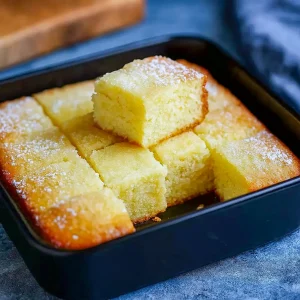 Golden, flaky French Butter Cake Recipe baked in a round pan, dusted lightly with powdered sugar — a classic from French Dessert Recipes and Butter Cake Recipe traditions, perfect for enjoying as a French Dessert, part of Baking Sweets, and one of the most loved Butter Cake styles celebrated by How Sweet Eats, for anyone ready to Eat Dessert and savor Decadent Desserts.