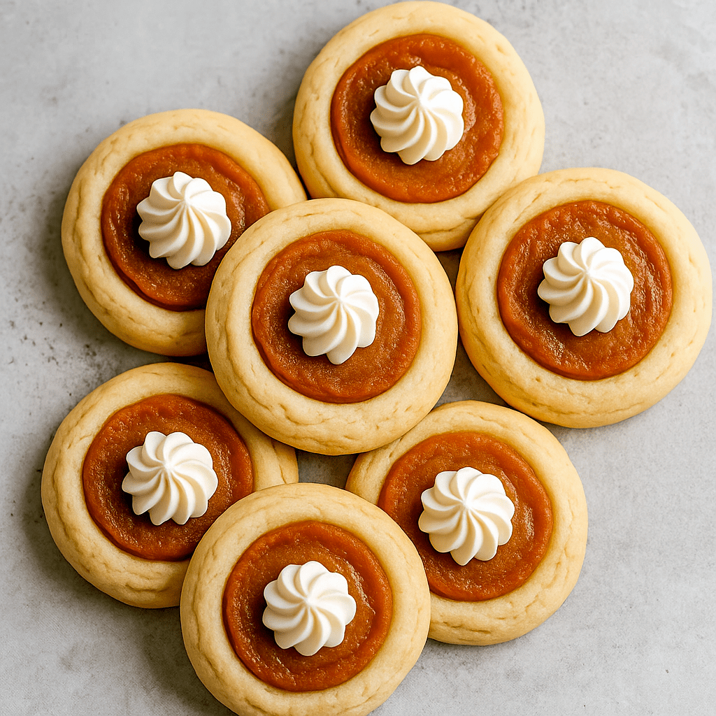 Soft Pumpkin Pie Cookies made with buttery Pumpkin Sugar Cookies, filled with creamy pumpkin pie filling, perfect for Thanksgiving Desserts Easy, cozy Fall Baking Recipes, or Thanksgiving Cookies dessert trays. The best Pumpkin Recipes Dessert for your Fall Cooking plans and a fun twist on classic Thanksgiving Desserts for anyone who loves Pumpkin Cookies.