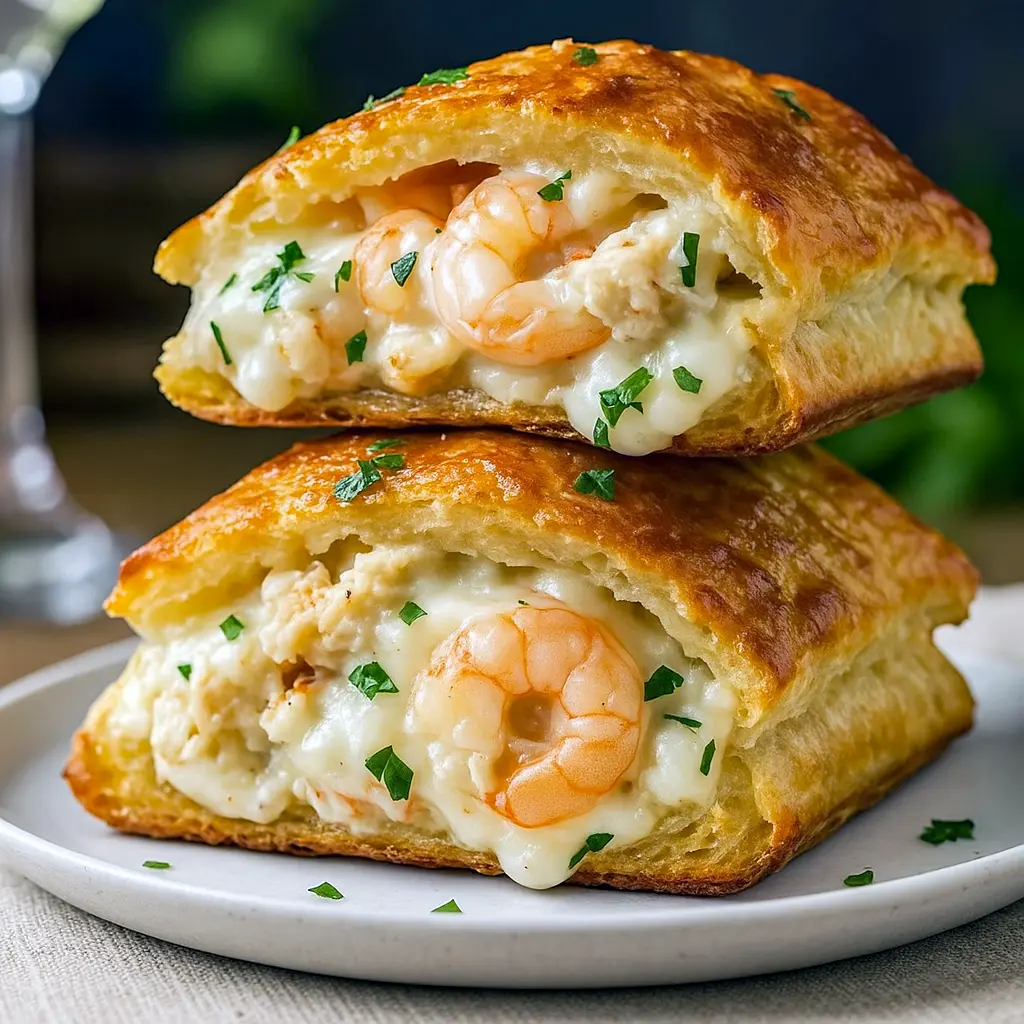 Golden, flaky biscuits stuffed with gooey cheese, tender shrimp, and sweet crab, brushed with butter and baked to perfection – the ultimate Shrimp Crab Biscuit Melts and easy Seafood Recipe for seafood lovers.