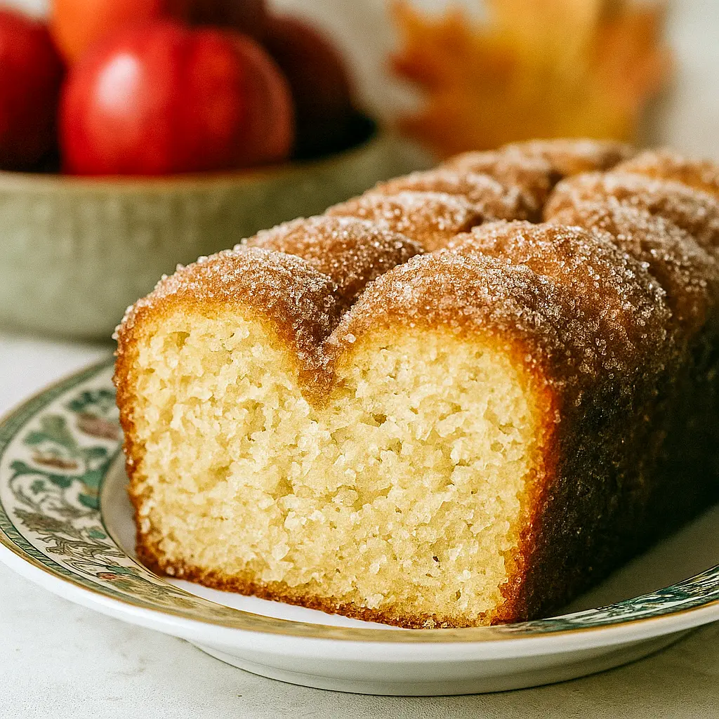 Soft Cinnamon Sugar Loaf with a crunchy Spiced Apple Cider Donut Loaf With Cinnamon Sugar Crust, perfect as a Cinnamon Sugar Pull Apart Loaf or Apple Cider Donut Loaf Cake Bon Appetit, a Cinnamon Pull-apart Bread In Loaf Pan for Quick Fall Desserts, alongside Pumpkin Spice Muffins, Spiced Apple Cider, and Apple Cider Donuts.