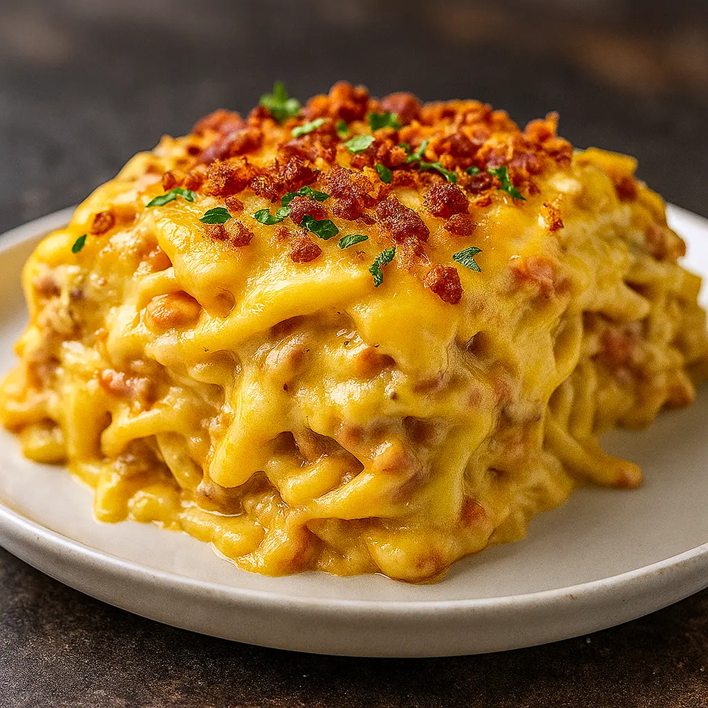 A bubbling Southern Chicken Spaghetti Bake topped with melted cheddar cheese and garnished with green onions, perfect for Easy Kid Approved Dinners, 90s Dinner Recipes, Simple Fast Dinner Ideas, Easy Meals To Feed A Crowd, Creamy Chicken Spaghetti, Cheap Chicken Dinners, Fall Casserole Recipes For Dinner, and Cheap Meals For A Crowd.