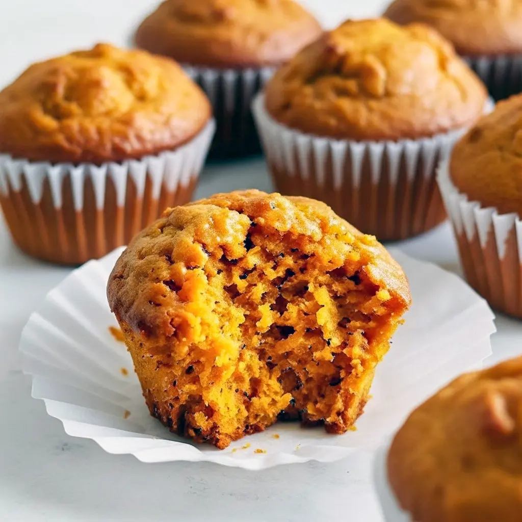 Close-up of golden mini muffins on a cooling rack showing a moist crumb and cinnamon flecks — a great option for Pumpkin Spinach Muffins, soft Pumpkin Muffins With Yogurt, or gentle Pumpkin Muffins For Baby; also works as classic Pumpkin Yogurt Muffins.