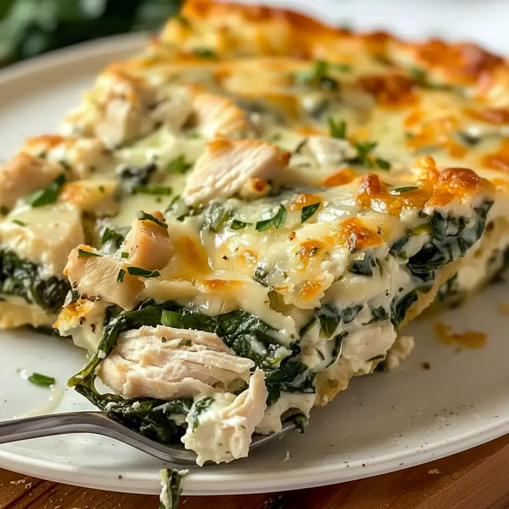 Chicken And Spinach Casserole slice with golden melted cheese, a cozy photo that screams Healthy Low Carb Dinners, Spinach Casserole, Chicken Entrees, Keto Recipes Dinner, Low Carb Chicken, Easy Casserole Recipes, Chicken Recipes Casserole, and Spinach Stuffed Chicken.