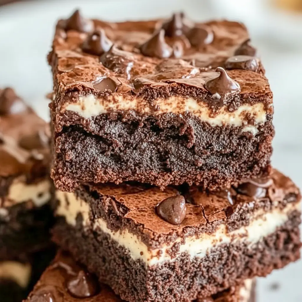 Fudgy chocolate brownies made with Greek yogurt, cut into neat squares on a wire rack with a dusting of cocoa.