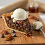 Thanksgiving Chocolate Dessert Ideas — glossy slice of Bourbon Chocolate Pecan Pie with toasted pecans, a nod to Dessert Recipes With Bourbon and Black Bottom Bourbon Pecan Pie, cozy enough for Country Style Desserts, perfect as a Chocolate Thanksgiving Pie or Chocolate Christmas Pie, the top pick for Thanksgiving Dessert Ideas Chocolate, a decadent Bourbon Pie and ideal Chocolate Dessert For Thanksgiving.