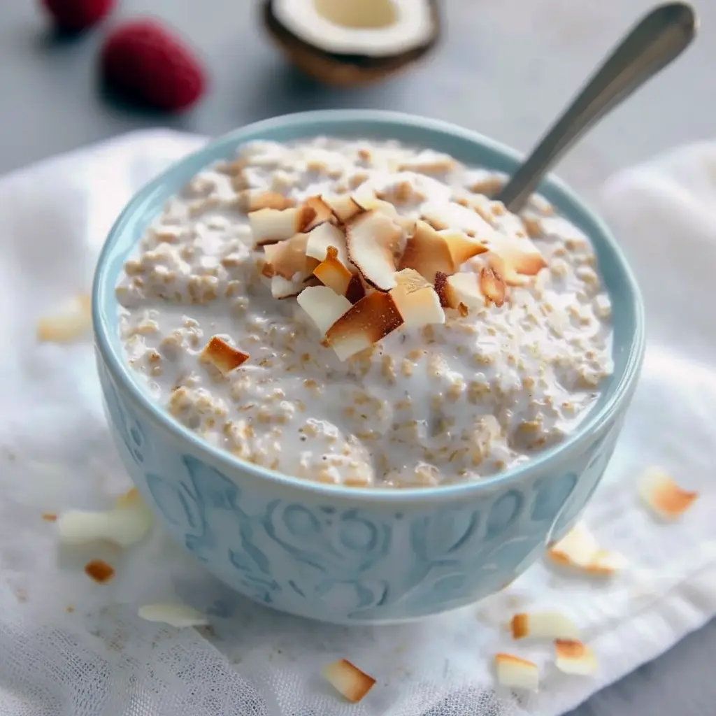 Overnight Oats With Coconut Milk in a mason jar topped with banana and toasted coconut, styled to showcase Coconut Milk Recipes Breakfast, Recipes That Use Coconut Cream, and creamy Coconut Oats; a fresh example of Coconut Healthy Recipes and Clean Simple Eats Coconut Cream Recipes, easily upgraded to High Protein Meals No Dairy, transformed into Coconut Baked Oats, or enjoyed as simple Coconut Milk Overnight Oats.
