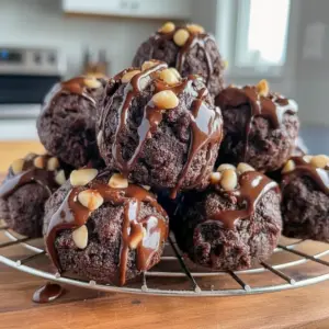 Close-up of chilled Cottage Cheese Brownie Bites — chocolatey, bite-size orbs made from a No Bake Cottage Cheese Brownie Batter Protein mix; a tasty No Bake Healthy Snacks option that also works as Cottage Cheese Protein Bars or Cottage Cheese Brownie Batter Bites, great for Cottage Cheese Brownie Bites Keto plans and inspired by simple Cottage Cheese And Cocoa Recipes.