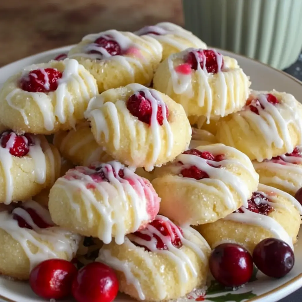 Close-up of a glazed lemon cranberry cookie on a baking sheet, a festive example of Christmas Baking Cookies that belongs in top Cranberry Cookies Recipes and easy Christmas Baking Recipes. Perfect for Cranberry Cookies platters or Xmas Cookies exchanges, this jewel-toned sweet is one of my go-to Cranberry Recipes for holiday Christmas Cooking and a delightful Lemon Cookies bite.