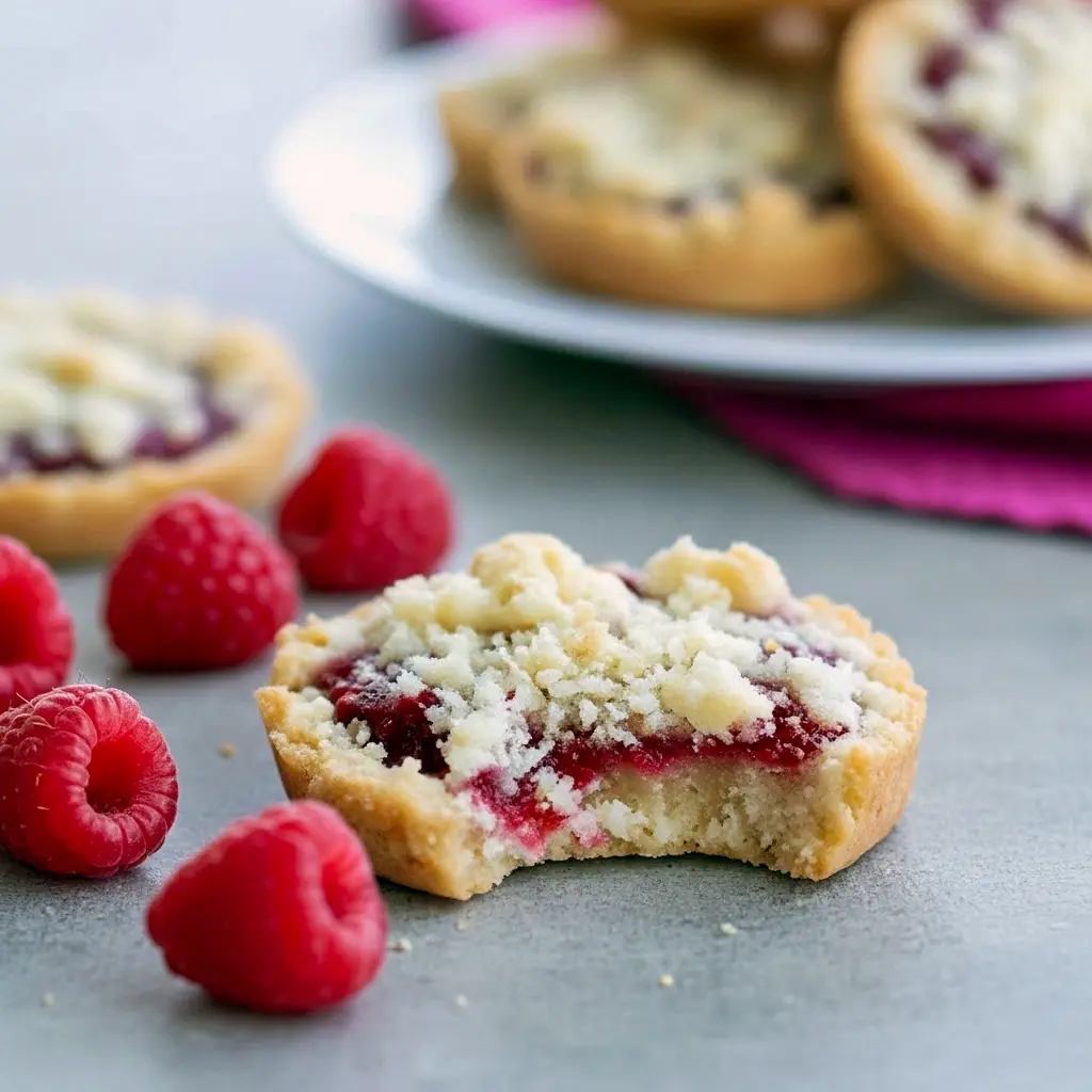 Photo of jam-topped Keto Cookies with a golden crumb (mini Raspberry Crumble), styled alongside jars of Sugar Free Cranberry Sauce and regular Cranberry Sauce; presented as Low Carb Treats and Guilt Free Snacks, great for Healthy Dessert Options, easily served as Keto Biscuits, and promoted as a way to Reduce Food Waste.