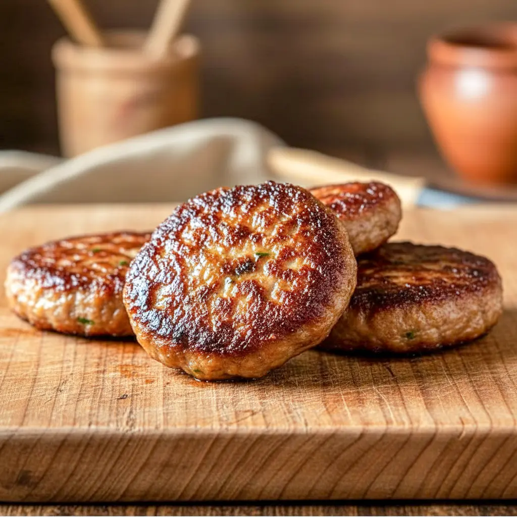 Close-up shot of crispy, golden Sausage Hashbrown Patties stacked on a plate, showing their crunchy edges and savory texture—perfect Easy Breakfast Bites for mornings, quick Busy Breakfast Ideas, or classic Hash Browns And Sausage lovers. Great as a simple Brunch Meat, easy Brunch Main Dish Ideas, hearty Brunch Meat Dishes, or grab-and-go Meat Breakfast. Ideal for tailgates and fun Football Breakfast Ideas.