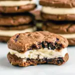 Oatmeal Gingerbread Cookies stacked and filled with white buttercream — a cozy Gingerbread Oatmeal Creme Pie that Tastes Better From Scratch Gingerbread Cookies, Gingerbread Oatmeal Cream Pies.