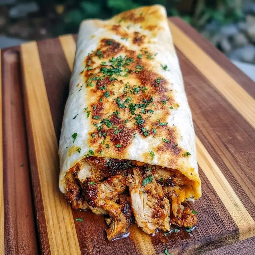 Juicy Chicken Shawarma sliced thin, piled into a pita with tomatoes, cucumbers, and a drizzle of garlic sauce.