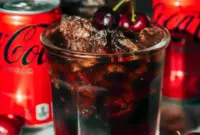 Chilled Cherry Cola Margarita in a rocks glass with muddled cherries, lime wedge, and cola fizz — a bright Cherry Cocktail Recipe perfect for summer.