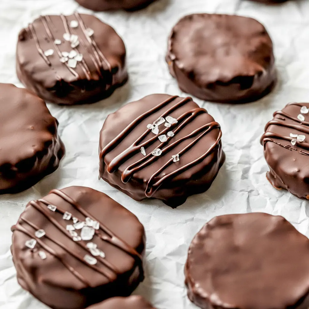 A stack of Chocolate Peanut Butter Cornflake Bites with glossy chocolate coating on a plate — a simple Cornflakes Recipe for busy snackers.