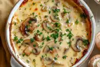 Bowl of steaming Cottage Cheese Mushroom Soup garnished with parsley and cracked pepper — a wholesome Healthy Mushroom Soup perfect for cozy meals.