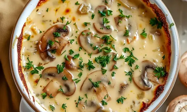 Bowl of steaming Cottage Cheese Mushroom Soup garnished with parsley and cracked pepper — a wholesome Healthy Mushroom Soup perfect for cozy meals.
