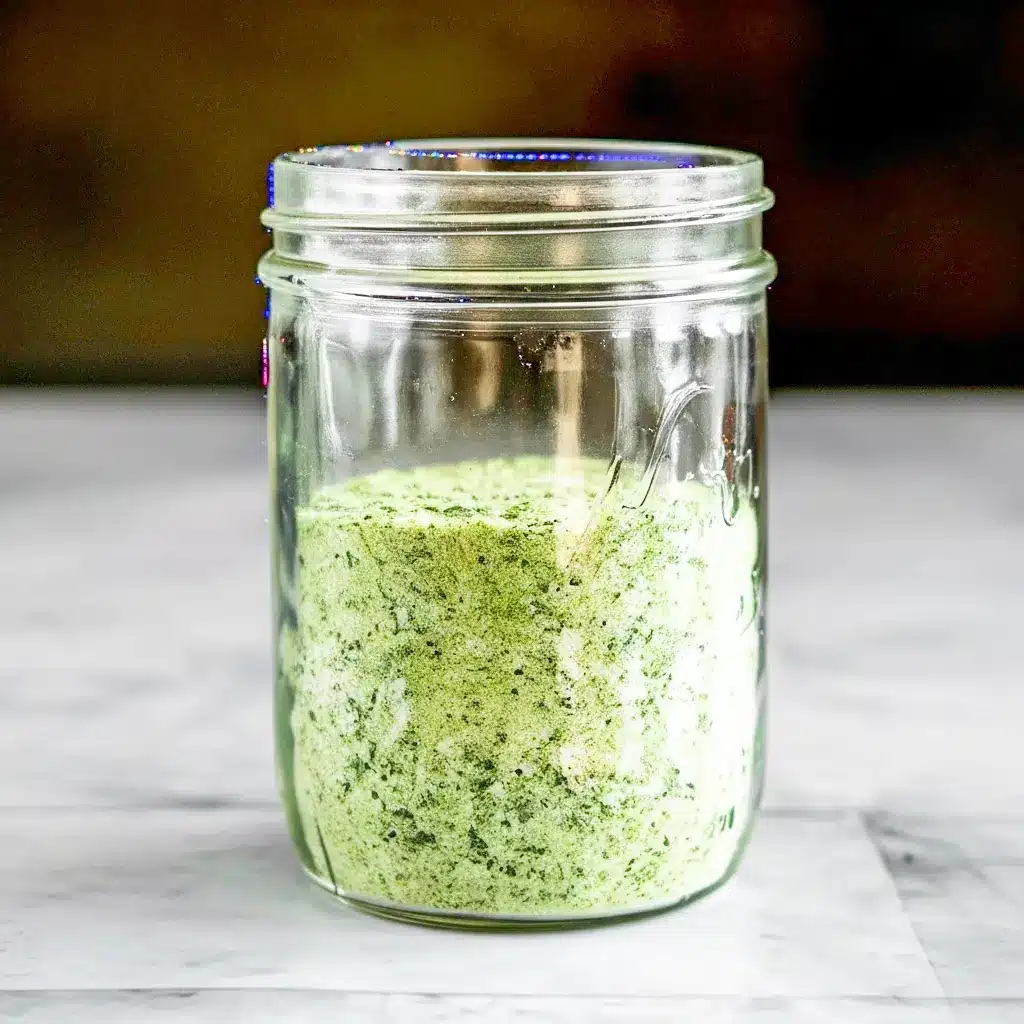 Jar of green-speckled Jalapeno Salt Recipe with fresh jalapeños and a lime wedge — a simple example of Infused Salt Recipes.