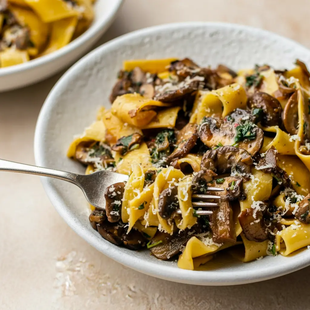 Creamy Garlic Mushroom Pasta - Easy Weeknight Dinner - 9am Chef