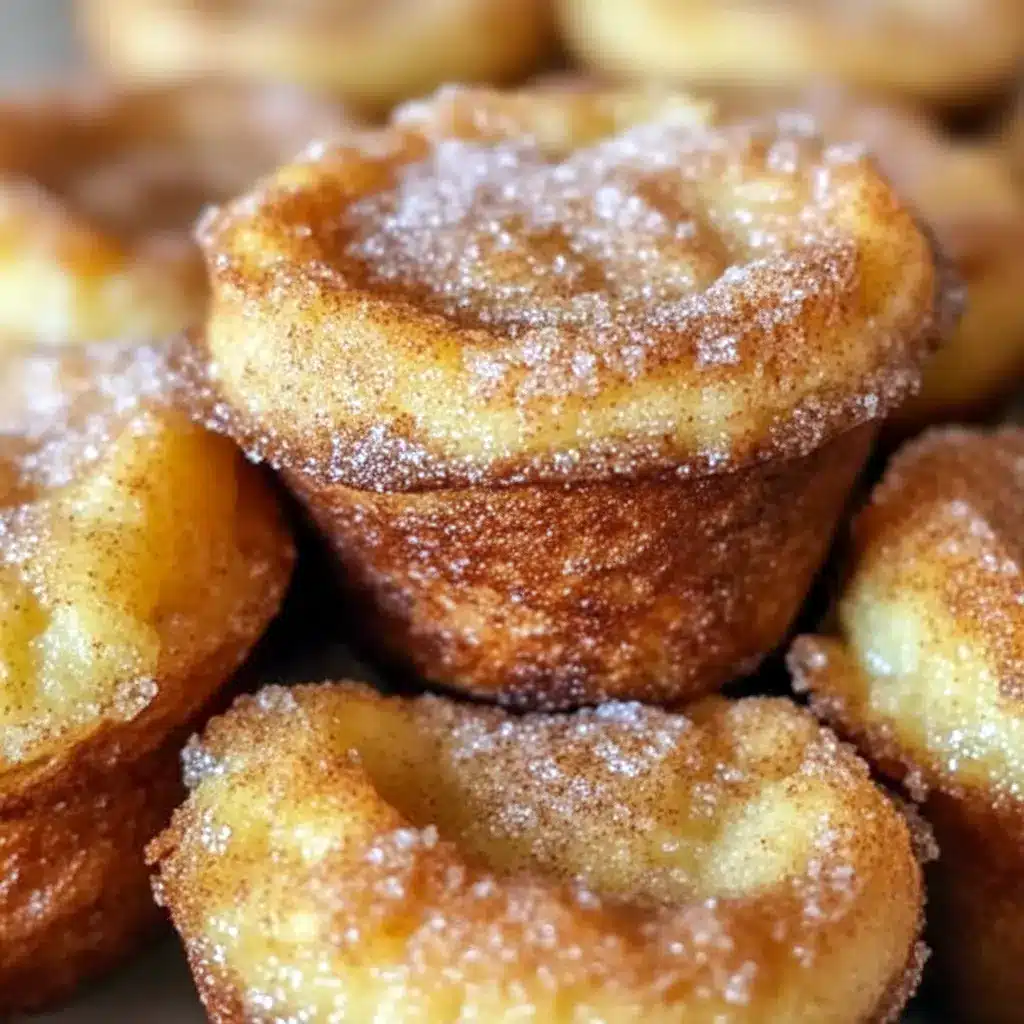 Close-up of fluffy Cinnamon-Sugar French Toast Muffins brushed with butter and sprinkled with cinnamon sugar — a handy Freezable Breakfast Recipes option for busy households.