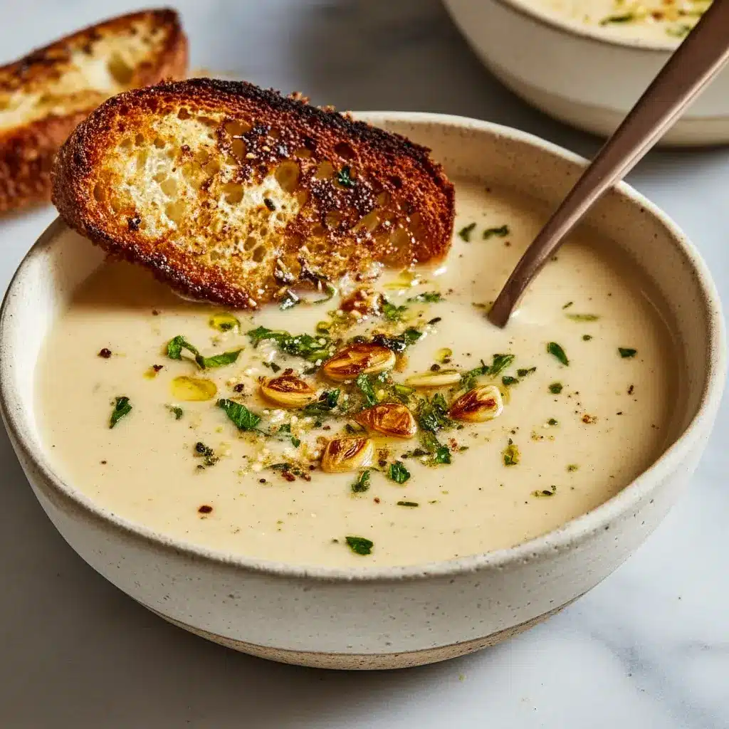 Bowl of White Bean Soup topped with fresh rosemary and cracked pepper — rustic White Bean Rosemary Soup served with a slice of crusty bread.