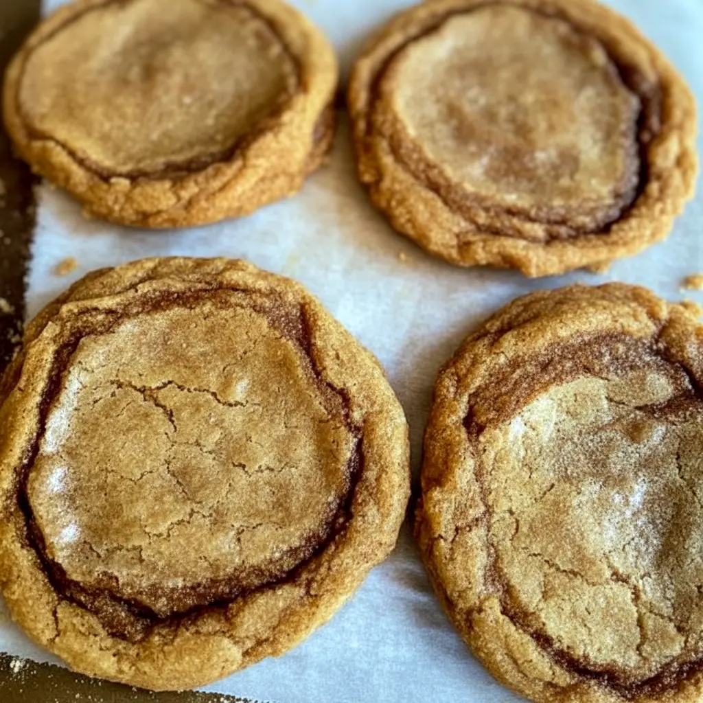 Brown Butter Cinnamon Cookies stacked on a plate with golden edges and a soft center, showing a warm homemade treat perfect for Sweet Snacks and Christmas Baking.