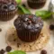 Chocolate Spinach Muffins arranged on a plate, rich and moist with a soft chocolate crumb and a hidden veggie twist.