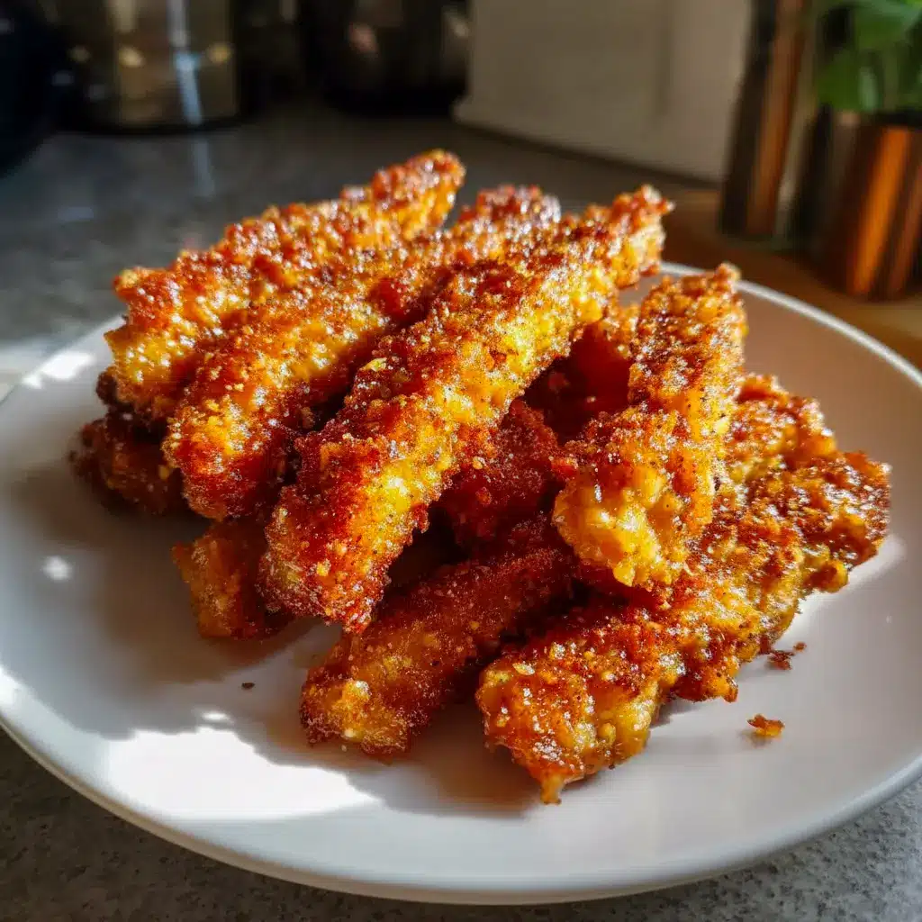 Close-up of Honey Mustard Tofu Tenders with a sweet and tangy glaze, perfect for Yummy Tofu Recipes Dinners served hot from the oven.