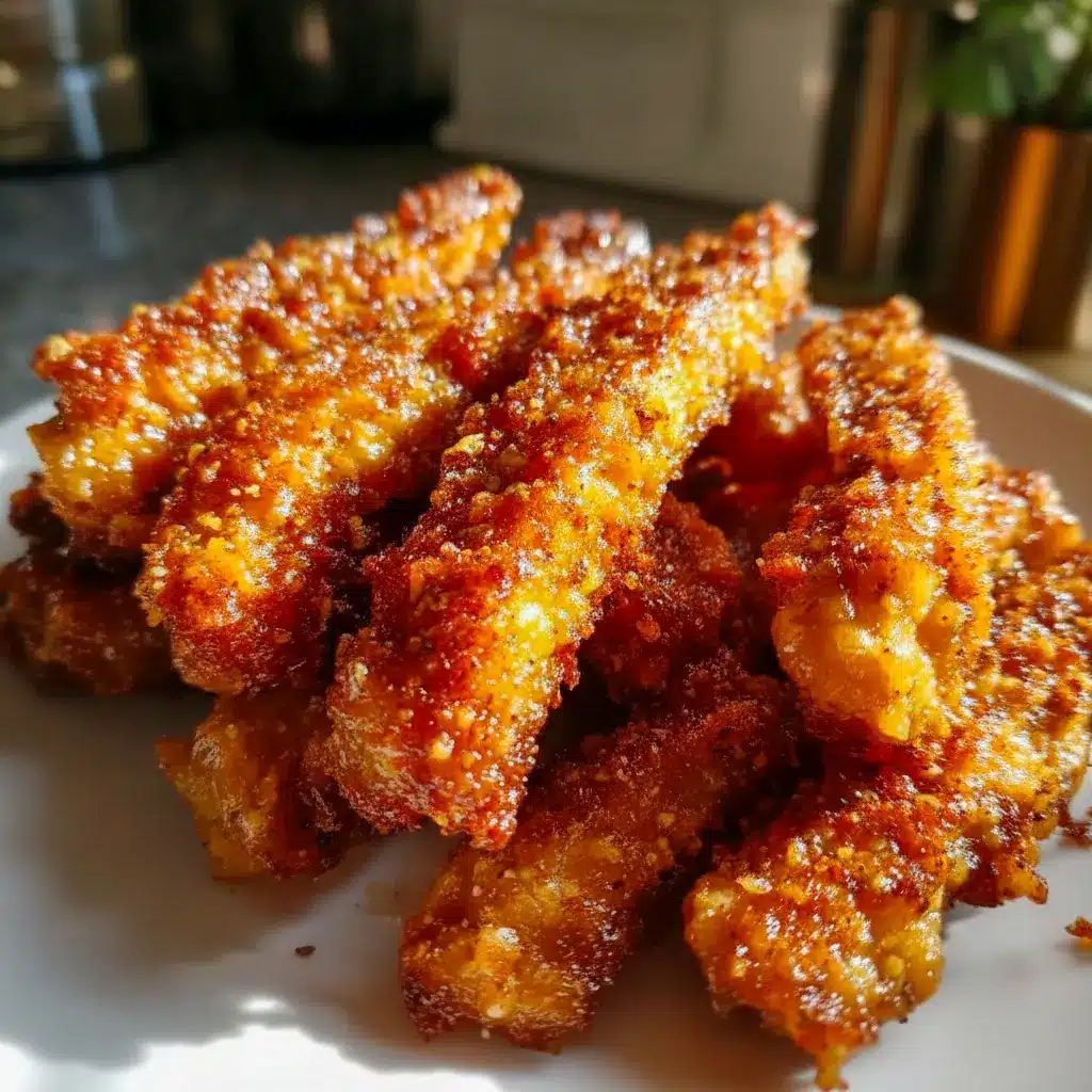 Crispy Honey Mustard Tofu Tenders served with dipping sauce and greens, a tasty choice for Healthy Recipes Dinner Vegetarian meals.