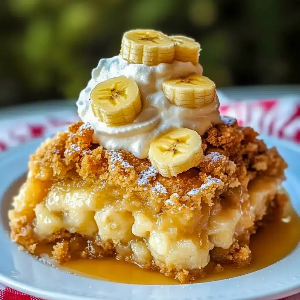 Southern Banana Cobbler topped with a golden pecan streusel, served warm as an Easy Dessert With Fresh Bananas.