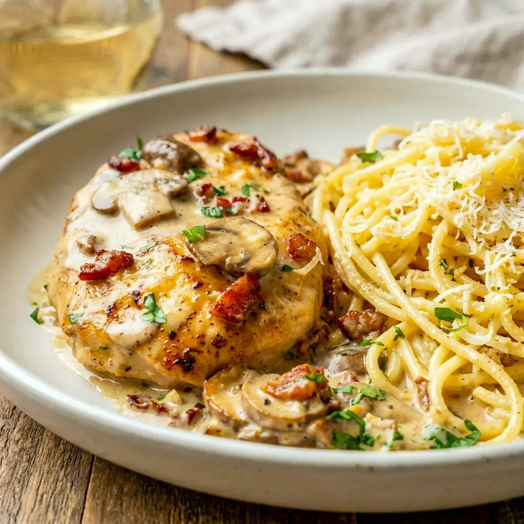 Chicken Riesling made with Homemade Mushroom Sauce Chicken for a savory, restaurant-style meal.