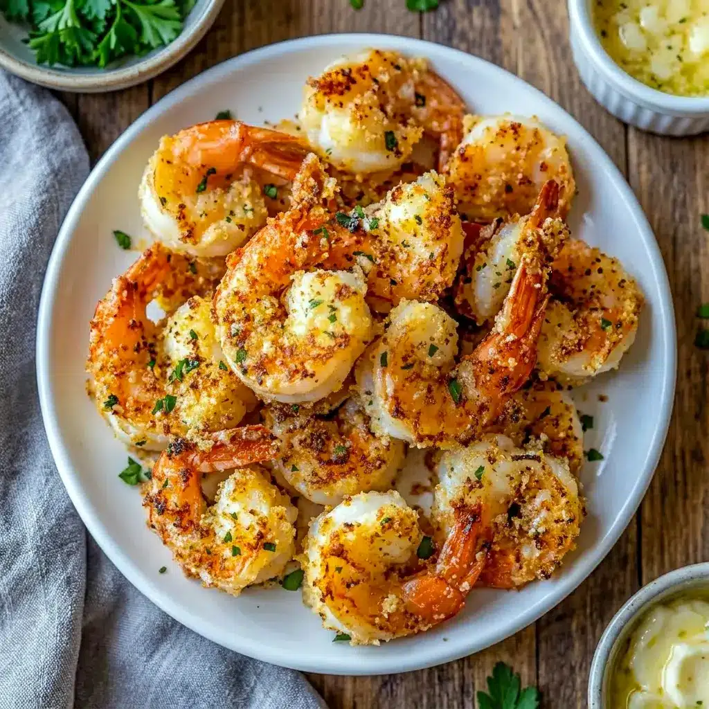 Savory Air Fryer Garlic Parmesan Shrimp fresh from the basket, a quick win for Air Fry Shrimp Recipes lovers.