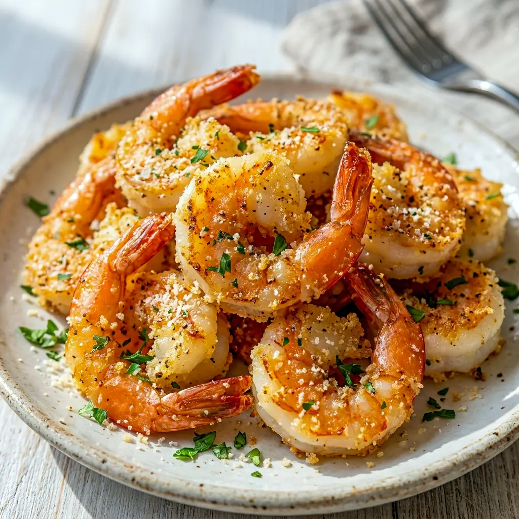 Flavorful Air Fryer Garlic Parmesan Shrimp ready to serve, a simple guide for How To Make Shrimp Parmesan In Air Fryer.
