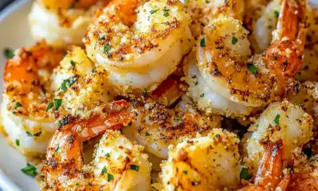 Air Fryer Garlic Parmesan Shrimp served in a bright bowl, one of the easiest Shrimp Recipes In Air Fryer for dinner.