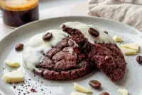Espresso Martini Cookies with white chocolate drizzle for stylish Unique Homemade Cookies.